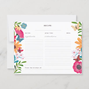 Wildflower Vrijgezellenfeest Receptenbijlage Kaart