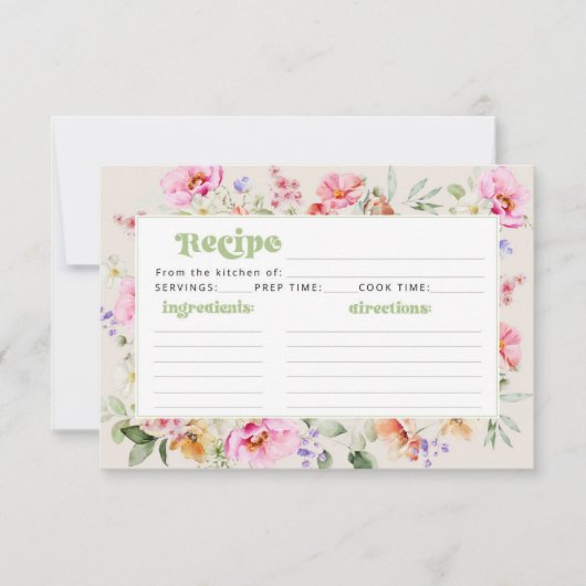 Wildflower vrijgezellenfeest receptkaart kaart (Voorkant)