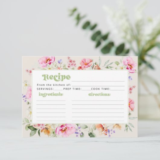 Wildflower vrijgezellenfeest receptkaart kaart (Staand voorkant)