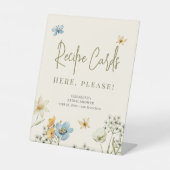 Wildflower vrijgezellenfeest receptkaart teken reclamebord met voetstuk (Voorkant)