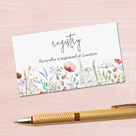 Wildflower Vrijgezellenfeest Registry Informatiekaartje