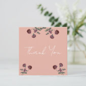 Wildflower Vrijgezellenfeest Roos Goud Bedankkaart (Staand voorkant)