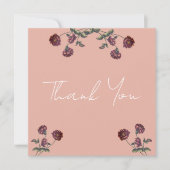 Wildflower Vrijgezellenfeest Roos Goud Bedankkaart (Voorkant)