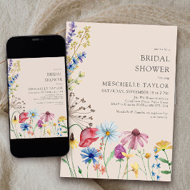 Wildflower Vrijgezellenfeest rustiek land botanisc Kaart