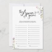 Wildflower Vrijgezellenfeest Schort Memory spel Kaart (Voorkant)