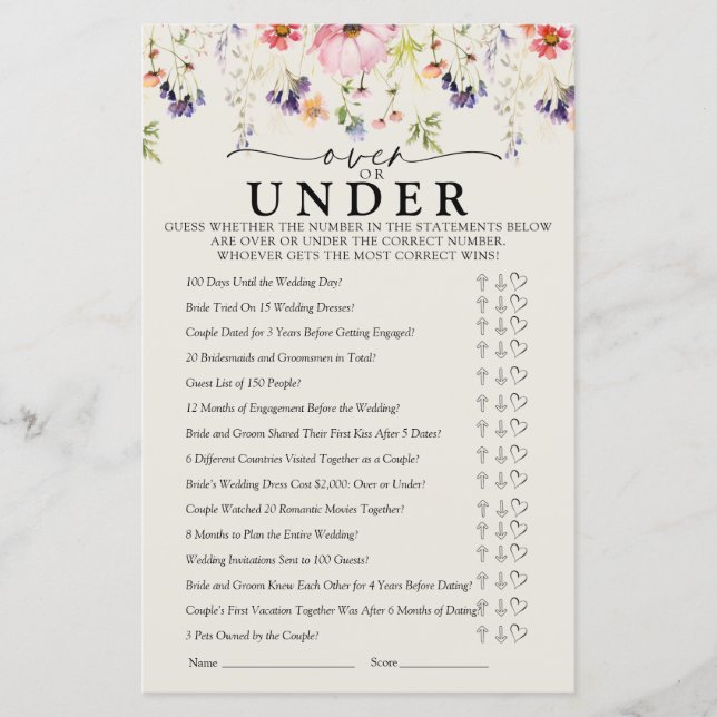 Wildflower Vrijgezellenfeest spelletjes (Voorkant)