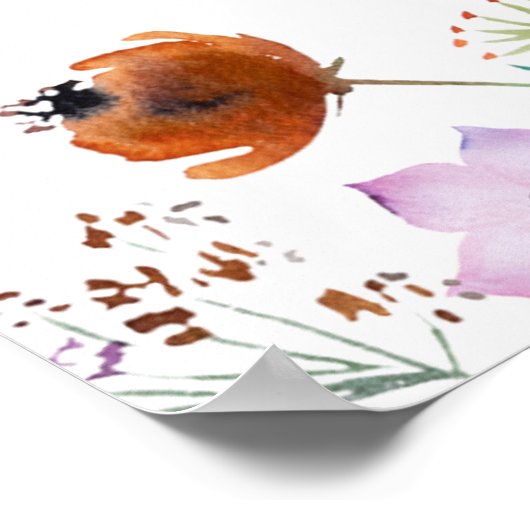 Wildflower Vrijgezellenfeest Tafel Zitting Grafiek Poster (Hoek)