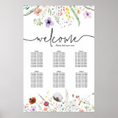 Wildflower Vrijgezellenfeest Tafel Zitting Grafiek Poster (Voorkant)
