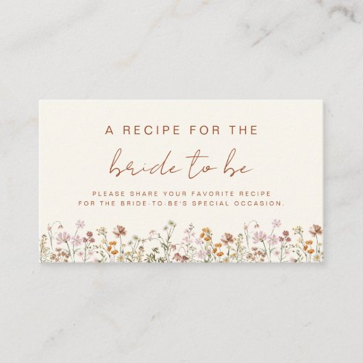Wildflower Vrijgezellenfeest Tuin Recept Delen Informatiekaartje (Voorkant)