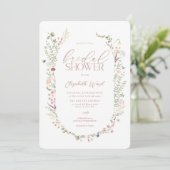 Wildflower Vrijgezellenfeest Waterverf Bloemendouc Kaart (Staand voorkant)