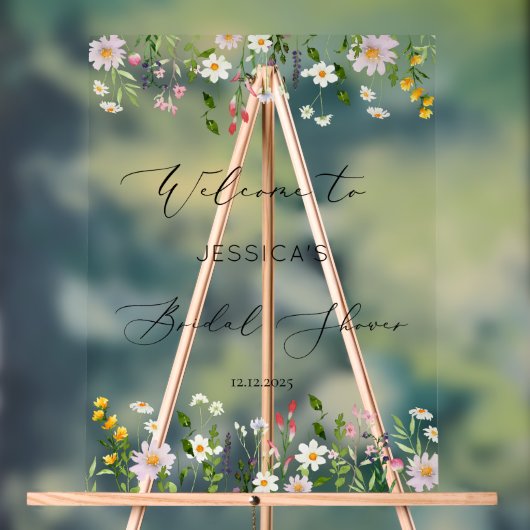Wildflower vrijgezellenfeest Welkom Acryl Bord (Neutraal)