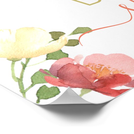 Wildflower Vrijgezellenfeest WELKOMSTTEKEN Poster (Hoek)