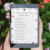 Wildflower Vrijgezellenfeest Wie kent Bride Game K Kaart