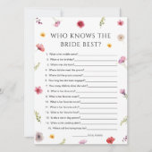 Wildflower Vrijgezellenfeest Wie kent Bride Game K Kaart (Voorkant)