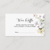 Wildflower Vrijgezellenfeest Wijn Raffle Spel Informatiekaartje (Voorkant)