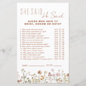 Wildflower Vrijgezellenfeest zei hij dat ze spel z (Voorkant)