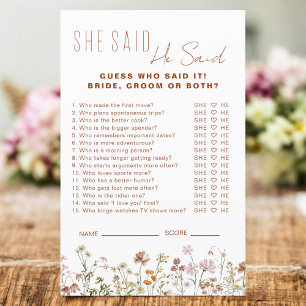 Wildflower Vrijgezellenfeest zei hij dat ze spel z