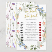 Wildflower Vrijgezellenfeest zei hij, ze zei Game (Voorkant / Achterkant)