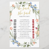 Wildflower Vrijgezellenfeest zei hij, ze zei Game (Voorkant)