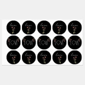  Wildflower Vrijgezellenfeest Zwart Labels (Vel)