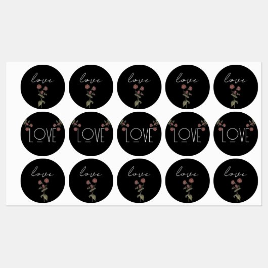  Wildflower Vrijgezellenfeest Zwart Labels (Vel)