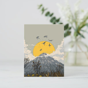 Wildflower Vulkan Berg Briefkaart