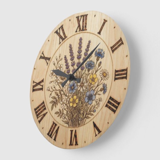 Wildflower Wall Clock - Gentle Natural Harmony Grote Klok (Hoek)