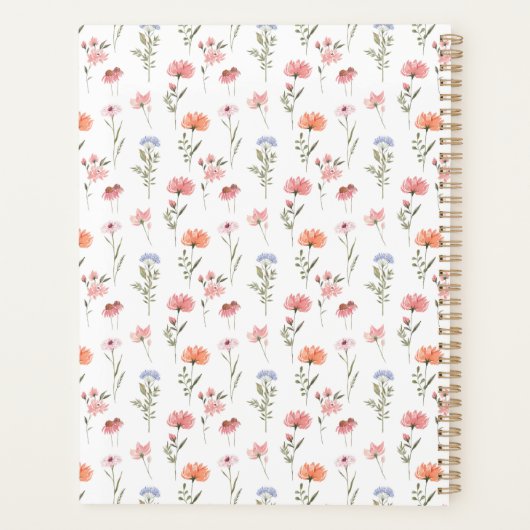Wildflower Wanderlust Schattigee Waterverf Bloemen Planner (Achterkant)