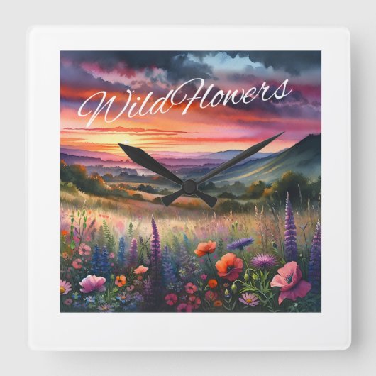 "Wildflower" wandklok (Voorkant)