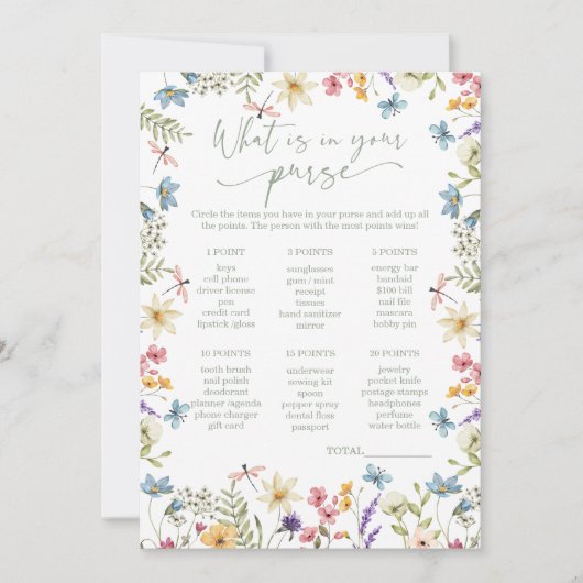 Wildflower Wat zit er in je portemonnee Vrijgezell Kaart (Voorkant)