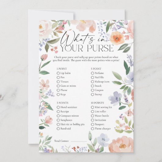 Wildflower Wat zit er in je portemonnee Vrijgezell Kaart (Voorkant)