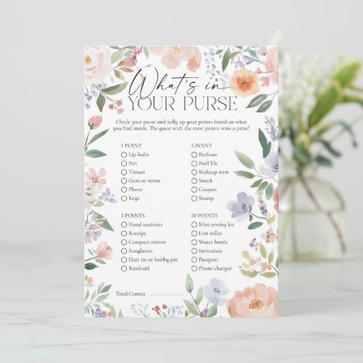 Wildflower Wat zit er in je portemonnee Vrijgezell Kaart (Staand voorkant)