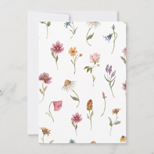 Wildflower Wat zit er in je tas bruids spel Kaart (Achterkant)