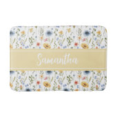 Wildflower Watercolor Boho Colorful Monogram  Badmat (Voorkant)