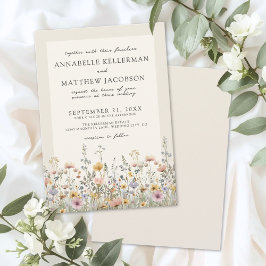 Wildflower Watercolor Boho Floral Wedding Kaart