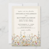 Wildflower Watercolor Boho Floral Wedding Kaart (Voorkant)