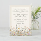 Wildflower Watercolor Boho Floral Wedding Kaart (Staand voorkant)