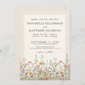 Wildflower Watercolor Boho Floral Wedding Kaart (Voorkant / Achterkant)