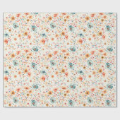 Wildflower Watercolor Floral Boho Fall Botanics Cadeaupapier (Vlak)