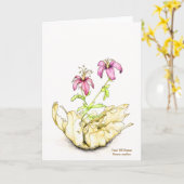 Wildflower watercolor geranium blank inside kaart (Gele Bloem)