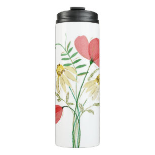 Wildflower Watercolor Thermal Tumbler – Handpijn Thermosbeker