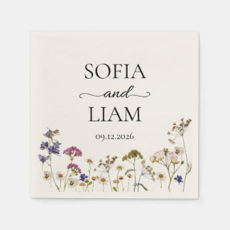 Wildflower Watercolor Wedding Servet