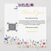 Wildflower Watercolor Wedding Thank You Card | Ele Bedankkaart (Voorkant / Achterkant)