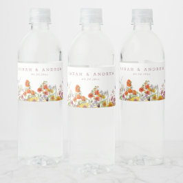Wildflower Waterfles Etiketten - Bruiloft Bloemen