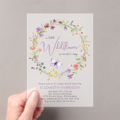 Wildflower Waterverf Baby Meisje Douche Acryl Uitnodigingen (Insitu (Draagbaar))