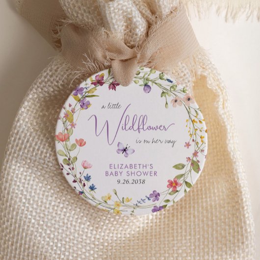 Wildflower Waterverf Baby Meisje Douche Dank je Bedankjes Labels