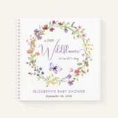 Wildflower Waterverf Baby Meisje Douche Gastenboek Notitieboek (Voorkant)