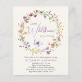 Wildflower Waterverf Baby Meisje Douche Invitation (Voorkant)
