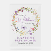 Wildflower Waterverf Baby Meisje Douche Welkom Acryl Bord (Voorkant)