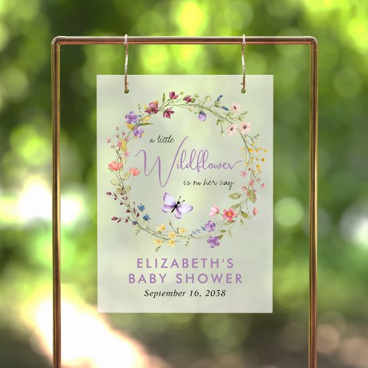 Wildflower Waterverf Baby Meisje Douche Welkom Acryl Bord